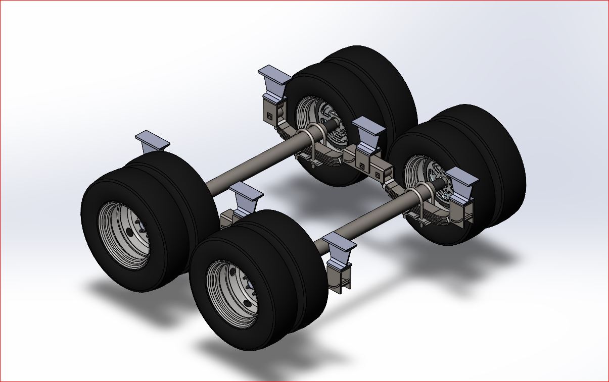 重载串联车轴3D数模图纸 STEP格式